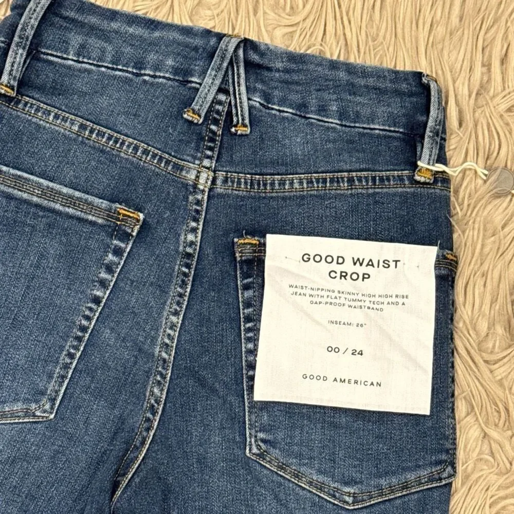 NWT Good American Good Waist Crop jeans size 00/24